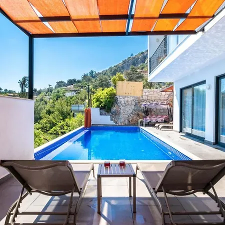 Chic With Pools Jacuzzi Nature View In Kas Villa Islamlar (Mediterranean)